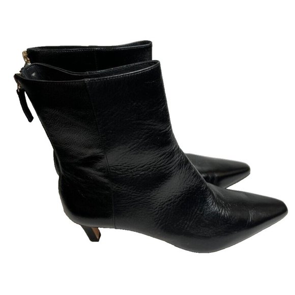 J. Crew Black Ankle Boots Kitten Heel - Picture 4 of 9